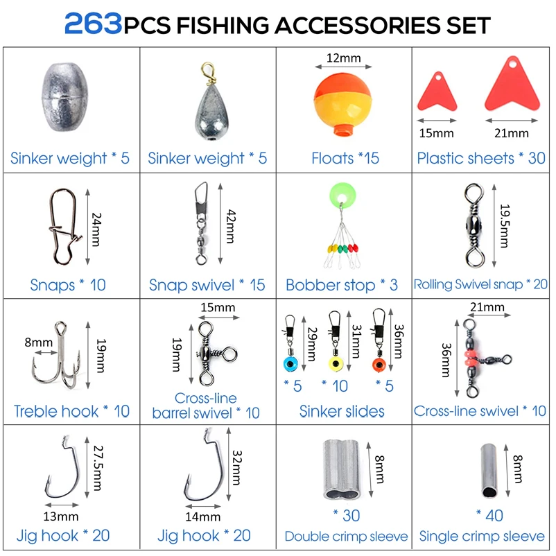 263pcs Outdoor Fishing Accesso - Fishing Equipment Stores 评论和价格
