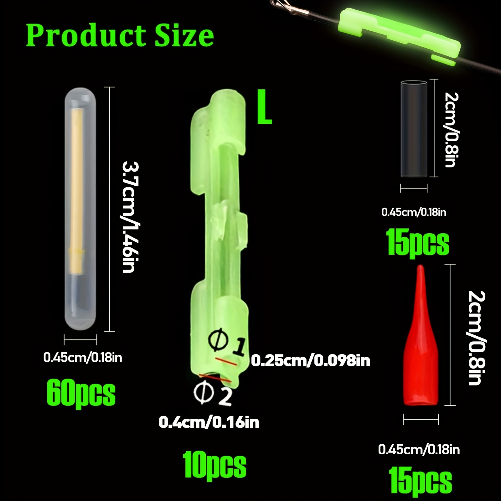 100PCS Fishing Glow Sticks Set - Fishing Equipment Stores 评论和价格