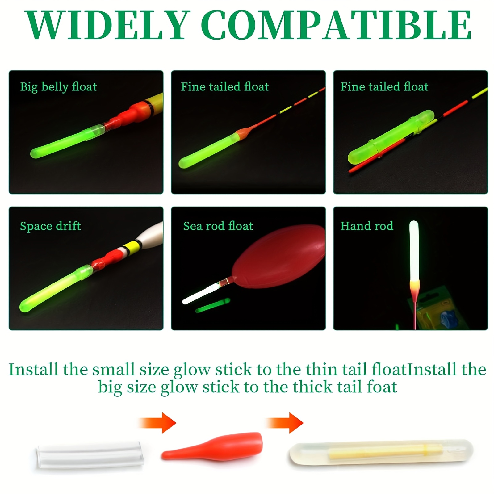 100PCS Fishing Glow Sticks Set - Fishing Equipment Stores 评论和价格